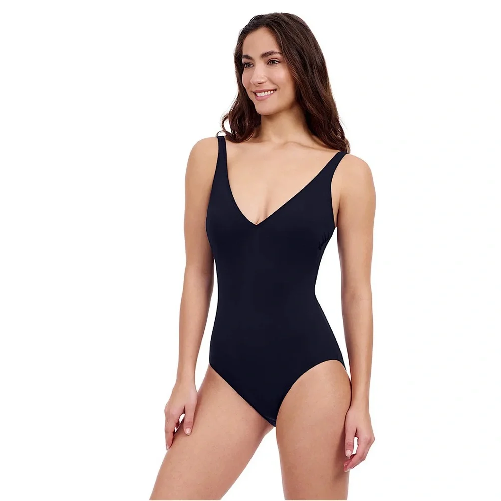 GOTTEX TUTTI FRUTTI V-NECK ONE PIECE SWIMSUIT Black 14‎